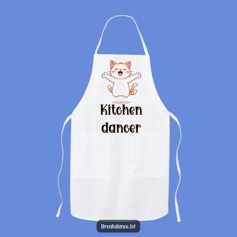 Funny Cheerful Cat Leaping Apron - Cook with Feline Fun!