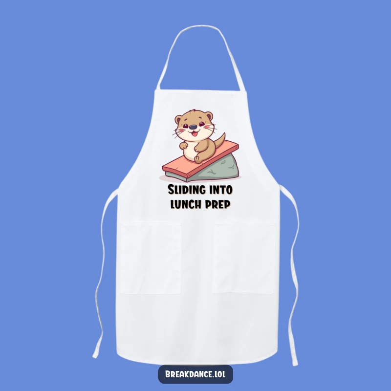 Funny Otter Apron: Playful Chef Slide, Cook & Laugh Hilariously!