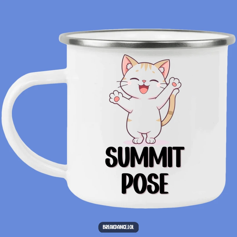 Funny Cat Freeze Pose Camping Mug, Durable Feline Cup for Stylish Adventures