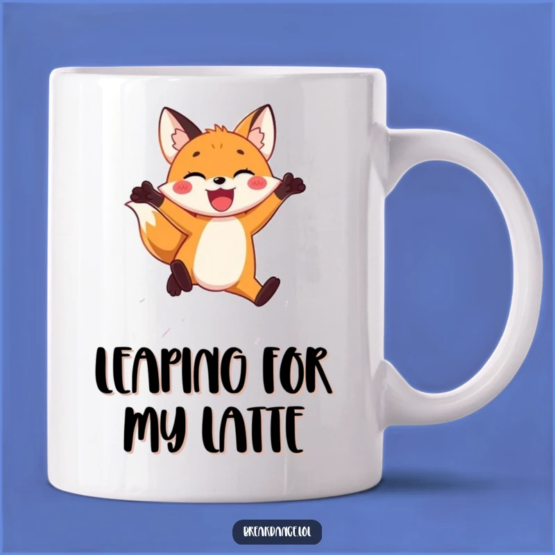 Funny Fox Mug: Joyful Leap Design, Vibrant Energy & Perfect Gift!