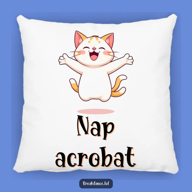 Funny Cheerful Cat Leaping Pillow - Cozy Comfort & Feline Fun!
