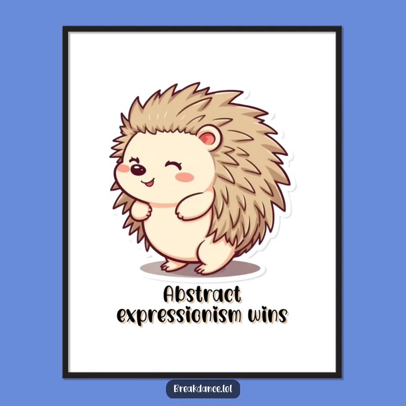 Funny Hedgehog Digital Art: Cheerful Spin Joyful Print, Hilarious Decor Gift!