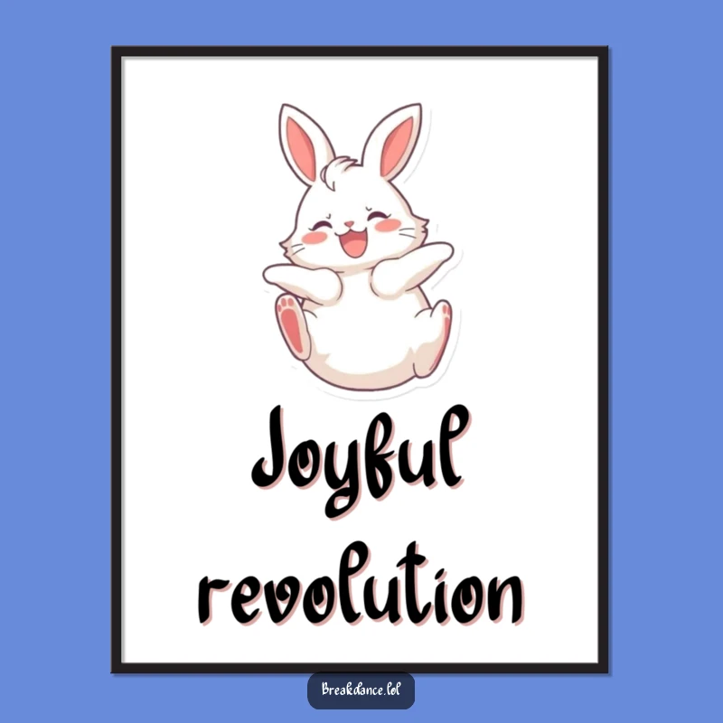 Funny Bunny Spinning Digital Art, Printable Rabbit Wall Decor for Joyful Spaces