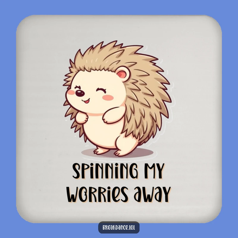 Funny Hedgehog Coaster Set: Cheerful Spin Protection, Hilarious Table Gift!