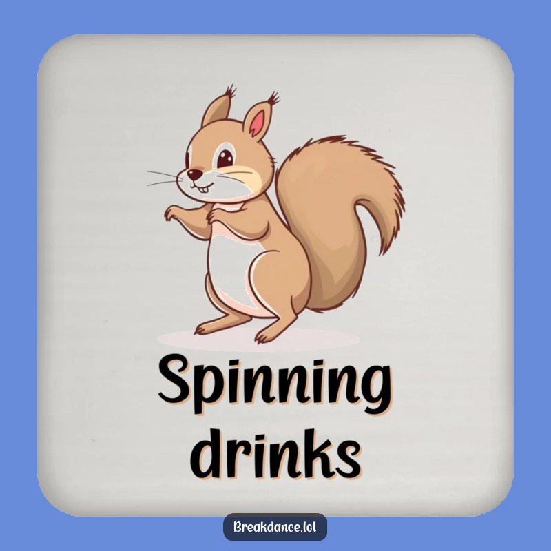 Funny Squirrel Floor Spin Coaster - Protect Surfaces with Nutty Humor!