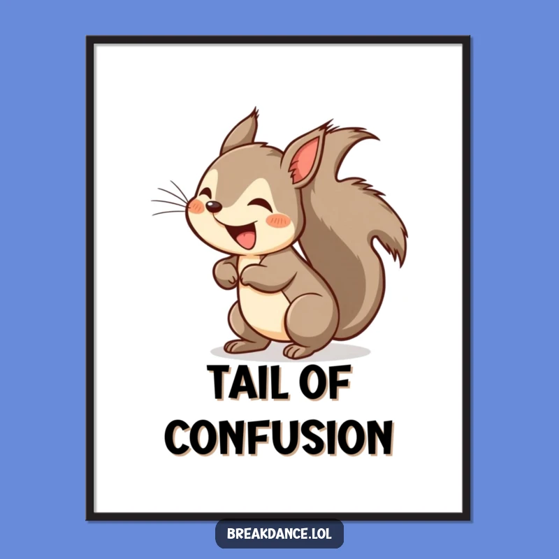 Funny Squirrel Headspin Poster: Vibrant Cartoon Art for Your Walls