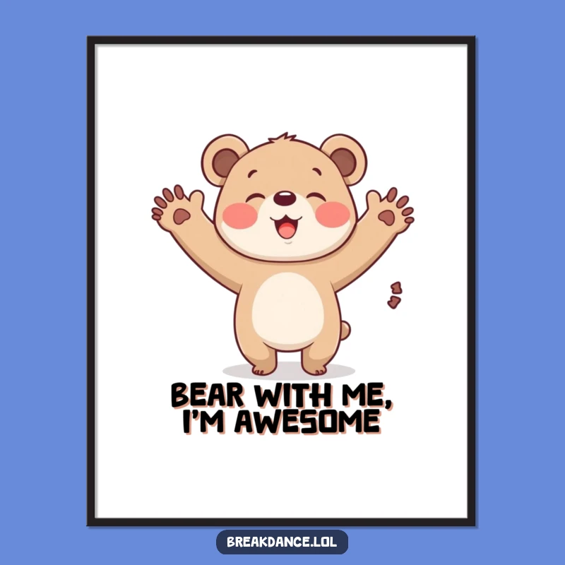 Free Printable Bear Cub Wall Art: Giggling Windmill Fun - Humorous Downloadable Decor