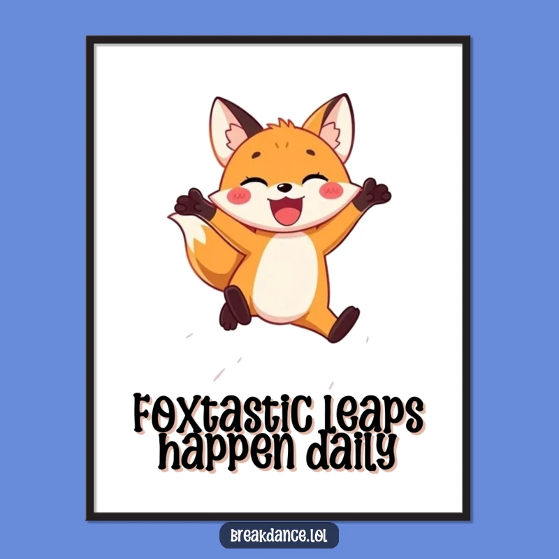 Free Printable Wall Art: Joyful Fox Leap for Whimsical, Downloadable Home Decor Gift