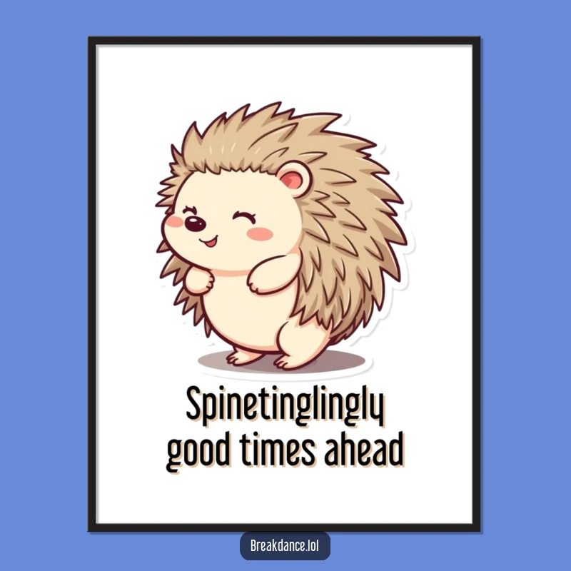 Free Printable Wall Art: Funny Hedgehog Spin for Quirky, Downloadable Home Decor Gift