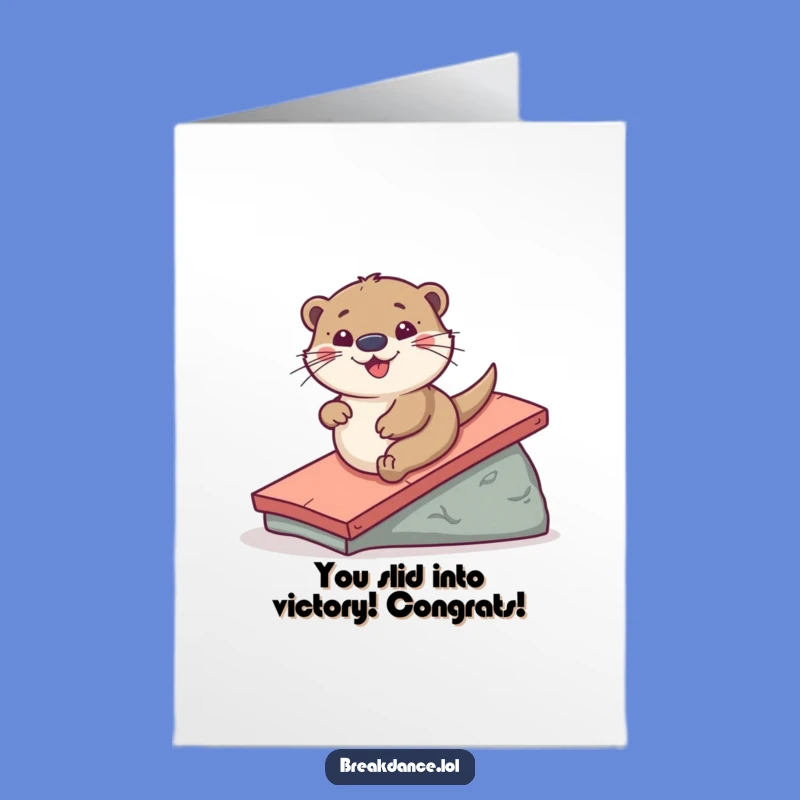Free Printable Congrats Card: Cheeky Otter Slide for a Downloadable Celebration Gift