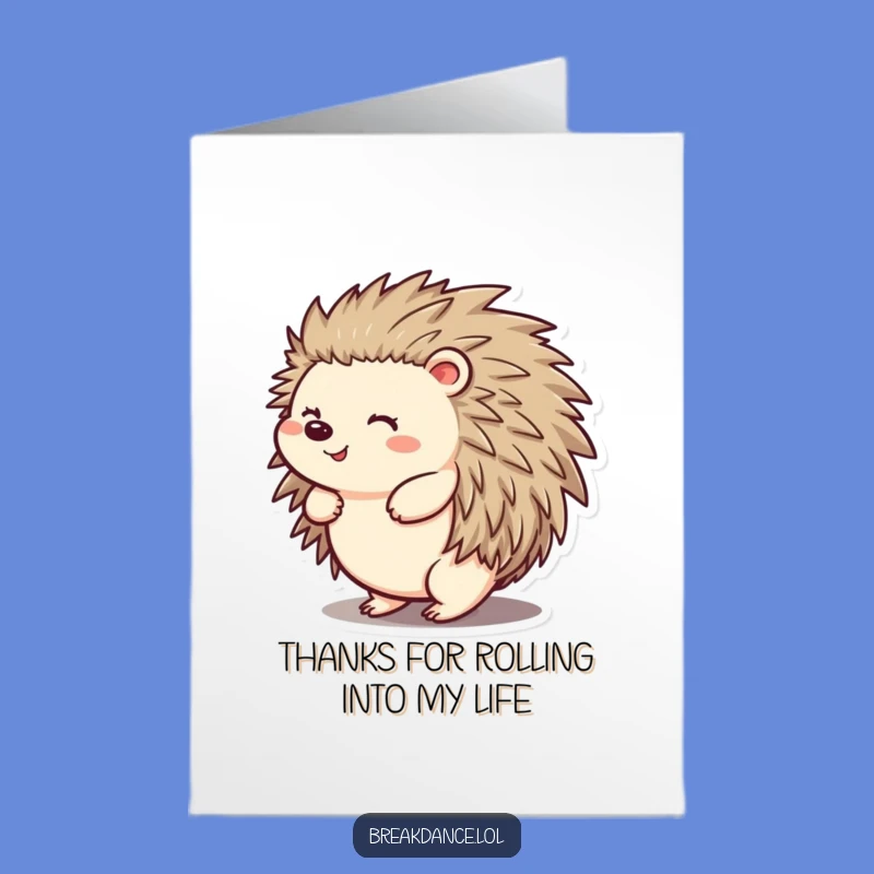 Free Printable Thank You Card: Joyful Hedgehog Spin for a Downloadable Gratitude Gift