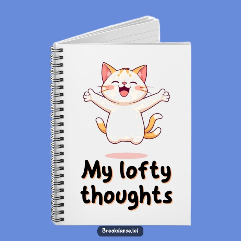 Funny Cheerful Cat Leaping Notebook - Jot Down Your Joyful Ideas!