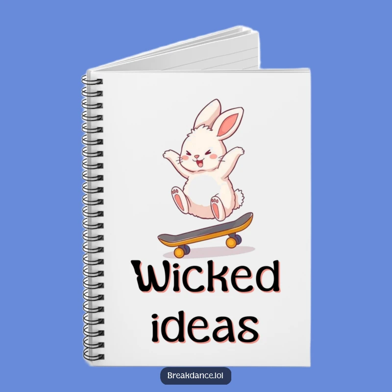 Funny Bunny Skateboard Backflip Notebook - Jot Down Radical Ideas!
