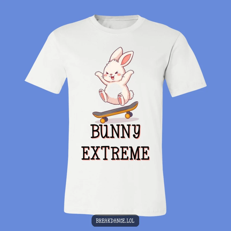 Funny Bunny Skateboard Backflip T-Shirt - Shredding Cute Tee!