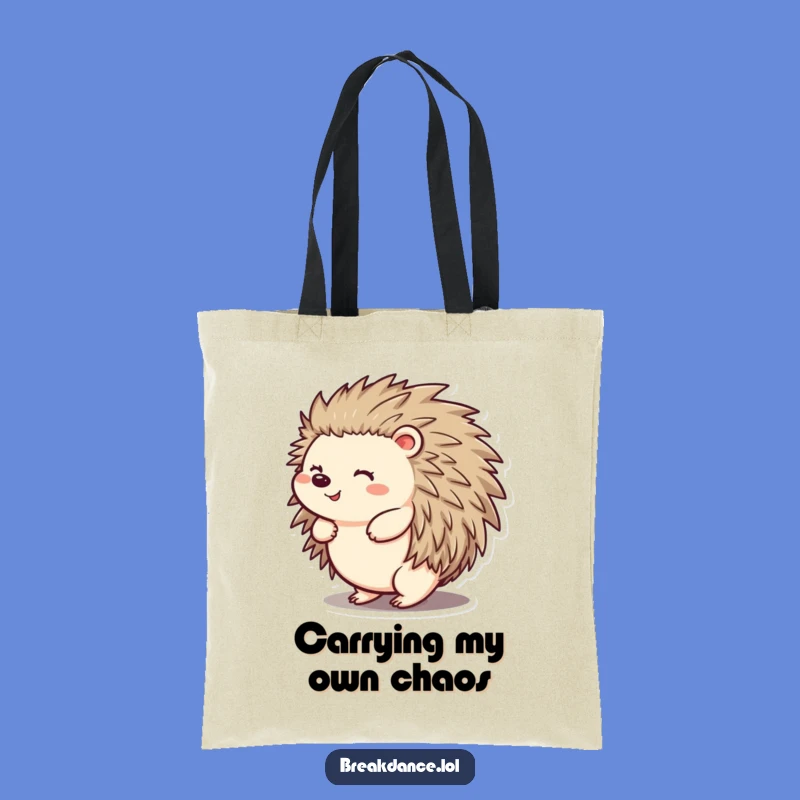 Funny Hedgehog Tote Bag: Cheerful Spiny Spin, Stylish & Hilarious Gift!