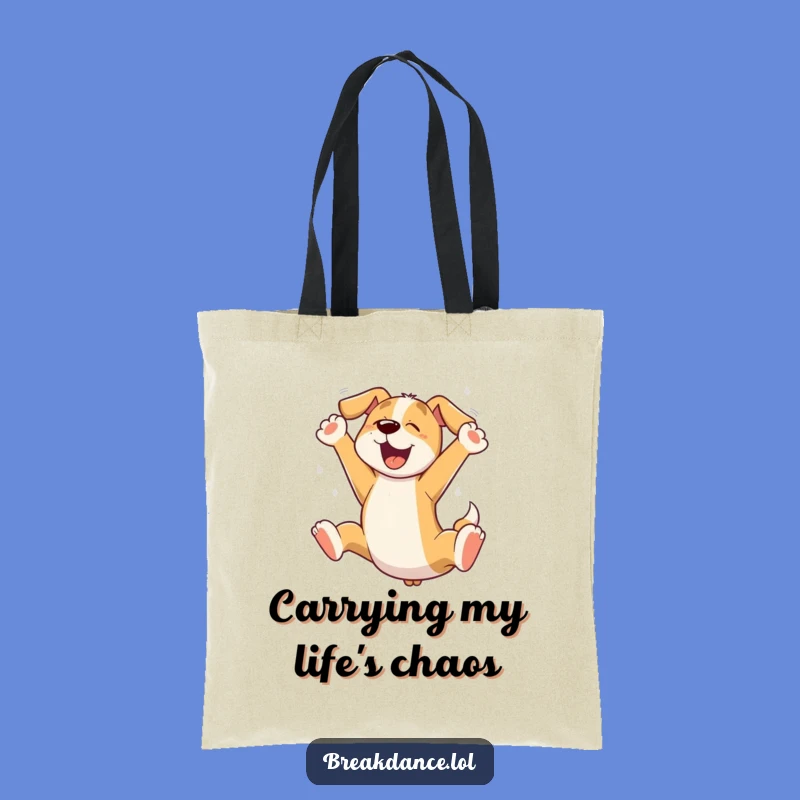 Funny Dog Leaping Tote Bag: Practical and Playful Cartoon Pup Accessory