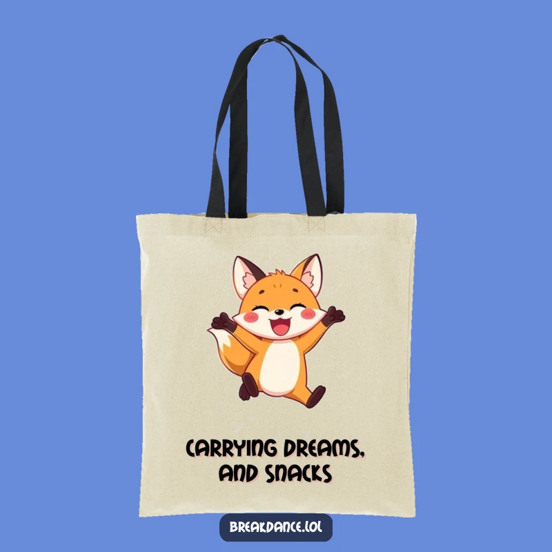 Funny Fox Tote Bag: Joyful Leap Design, Stylish & Hilarious Gift!